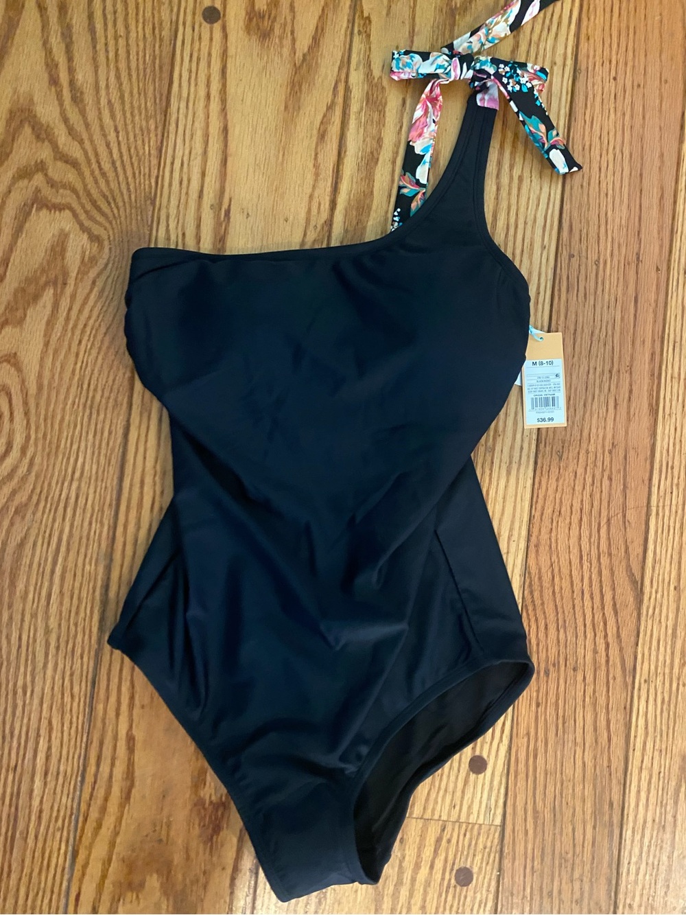 Kona Sol Black One-Shoulder One-Piece